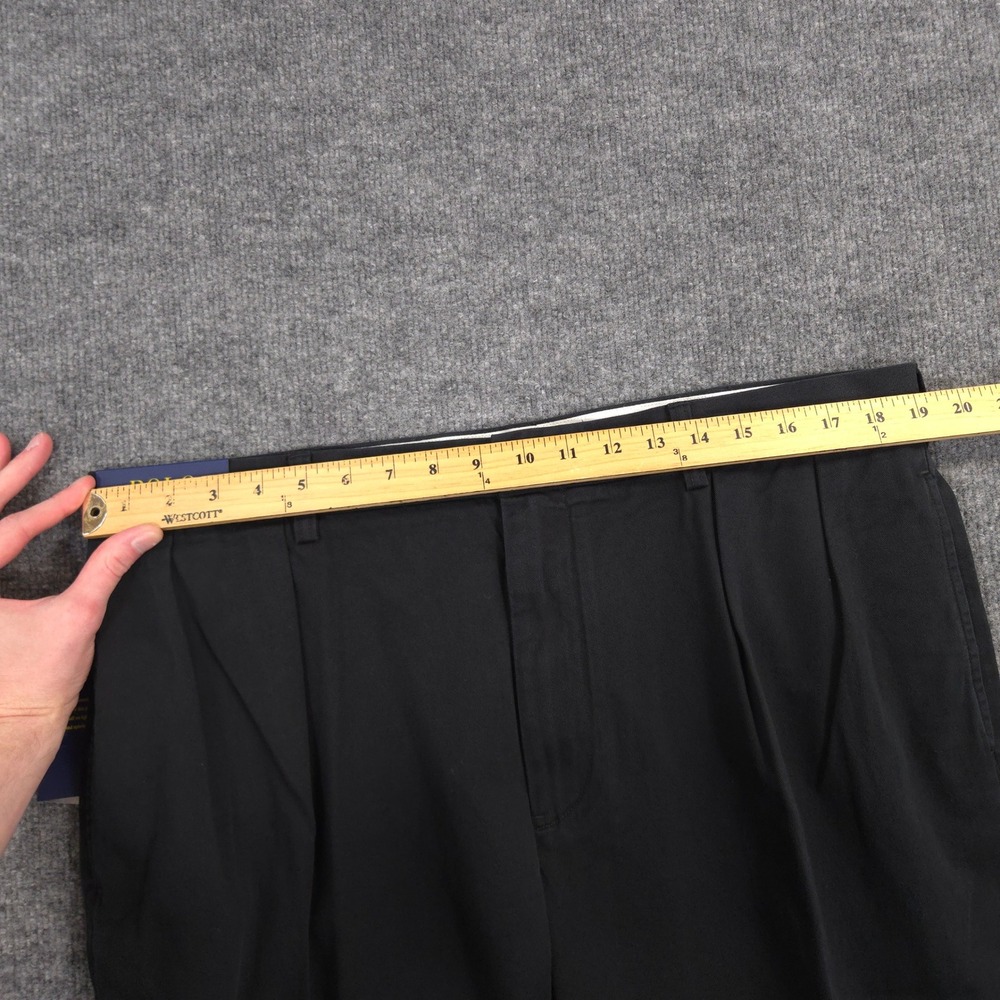 Polo Ralph Lauren Pants Mens 38X32 Black Straight Leg Classic Fit Pleated NEW - Picture 7 of 15